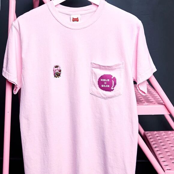OMOCAT Pixel Calliope Pocket T-Shirt Pink XL NWT IN PACKAGE‎ - Picture 2 of 8